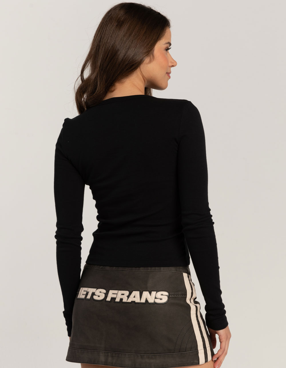 IETS FRANS Washed Womens Long Sleeve Baby Tee - BLACK | Tillys