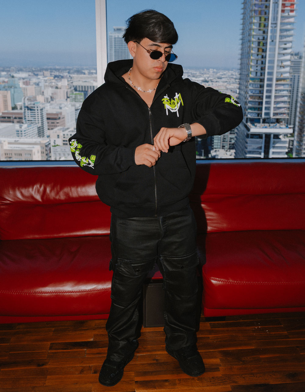 ROM More Stack Mens Zip-Up Hoodie - BLACK