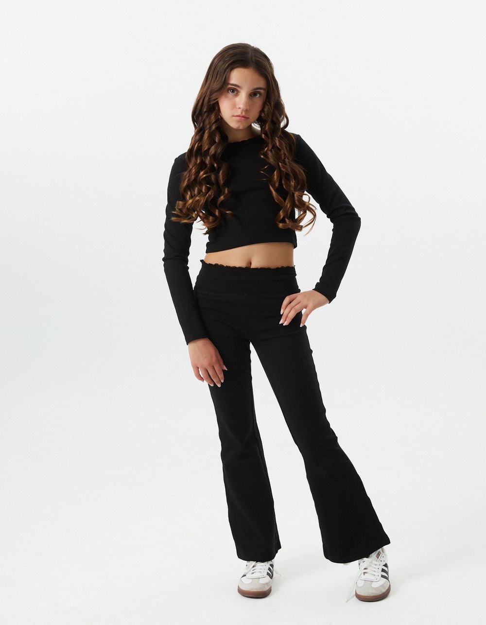 THEME NYC Mae Girls Flare Leggings - BLACK