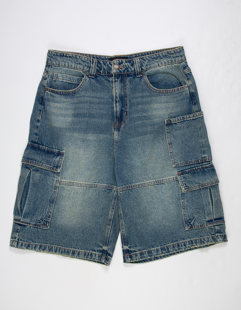 RSQ Mens Baggy Cargo Jorts - TINTED DENIM