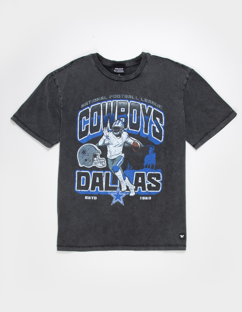 THE WILD COLLECTIVE Dallas Cowboys Player Mens Tee - WASHED BLACK