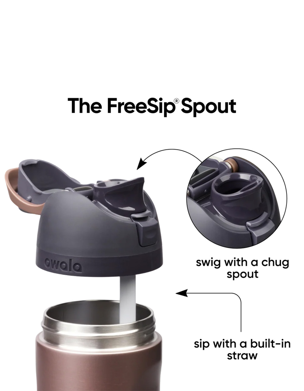 OWALA FreeSip® 24 oz Water Bottle - DESERT SMOKE