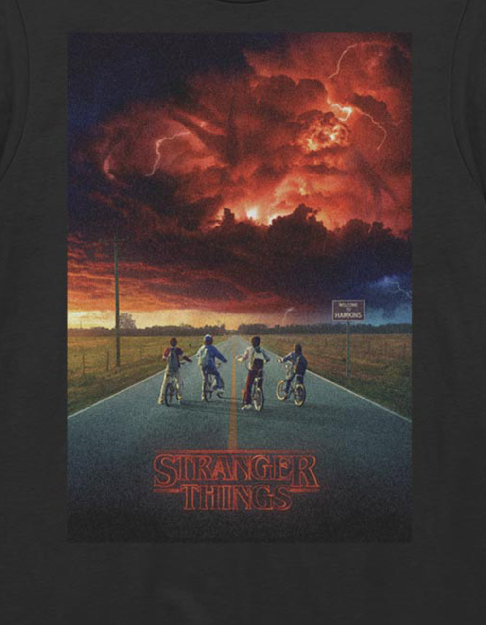 STRANGER THINGS Demogorgon Cloud Poster Unisex Tee - BLACK
