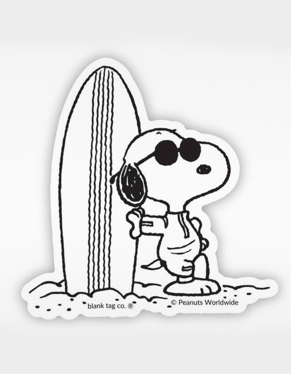 BLANK TAG CO. Peanuts Surfer Joe Cool Sticker - MULTI