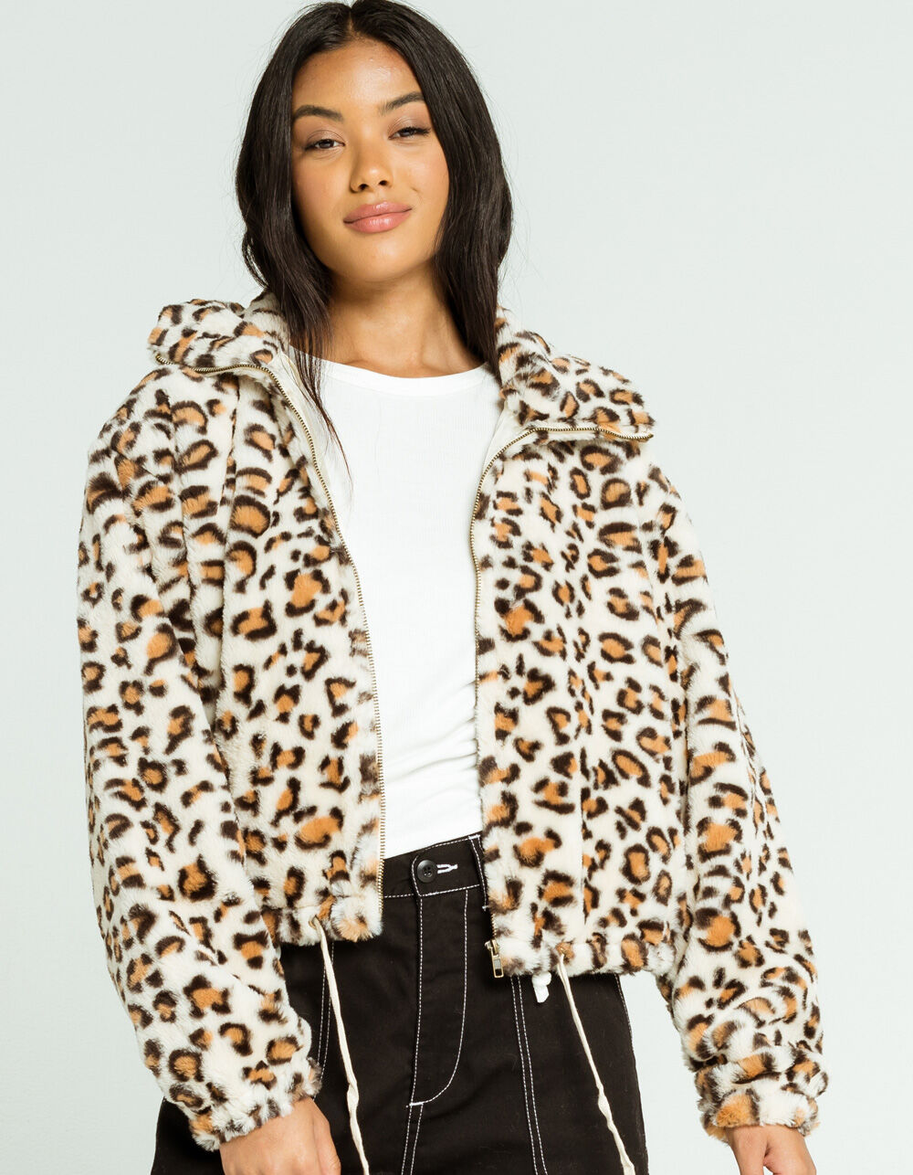 KNOW ONE CARES Leopard Faux Bomber - LEOPARD | Tillys