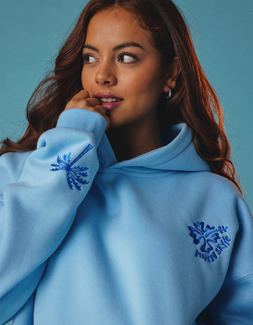 MALIBU SKYYE Coastal Womens Hoodie - LIGHT BLUE