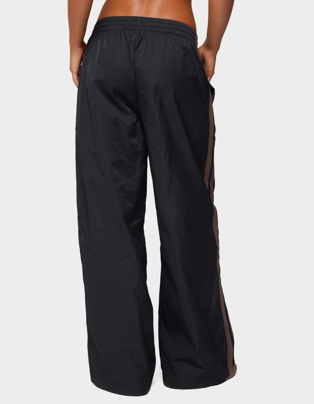 EDIKTED Kieran Stripey Nylon Track Pants - BLACK