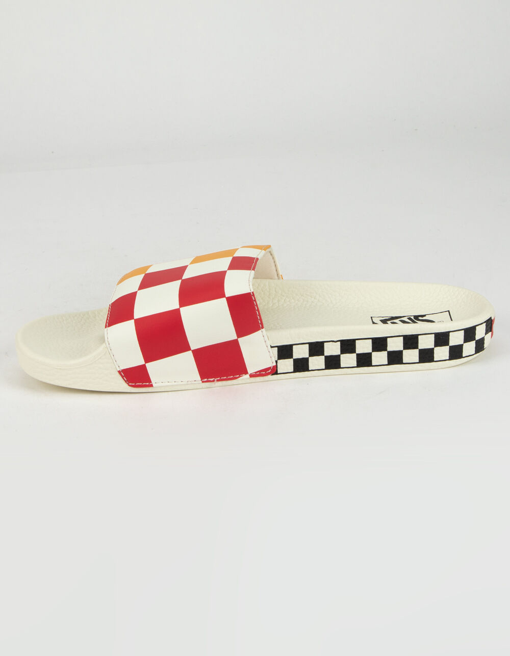 yellow checkered vans slides