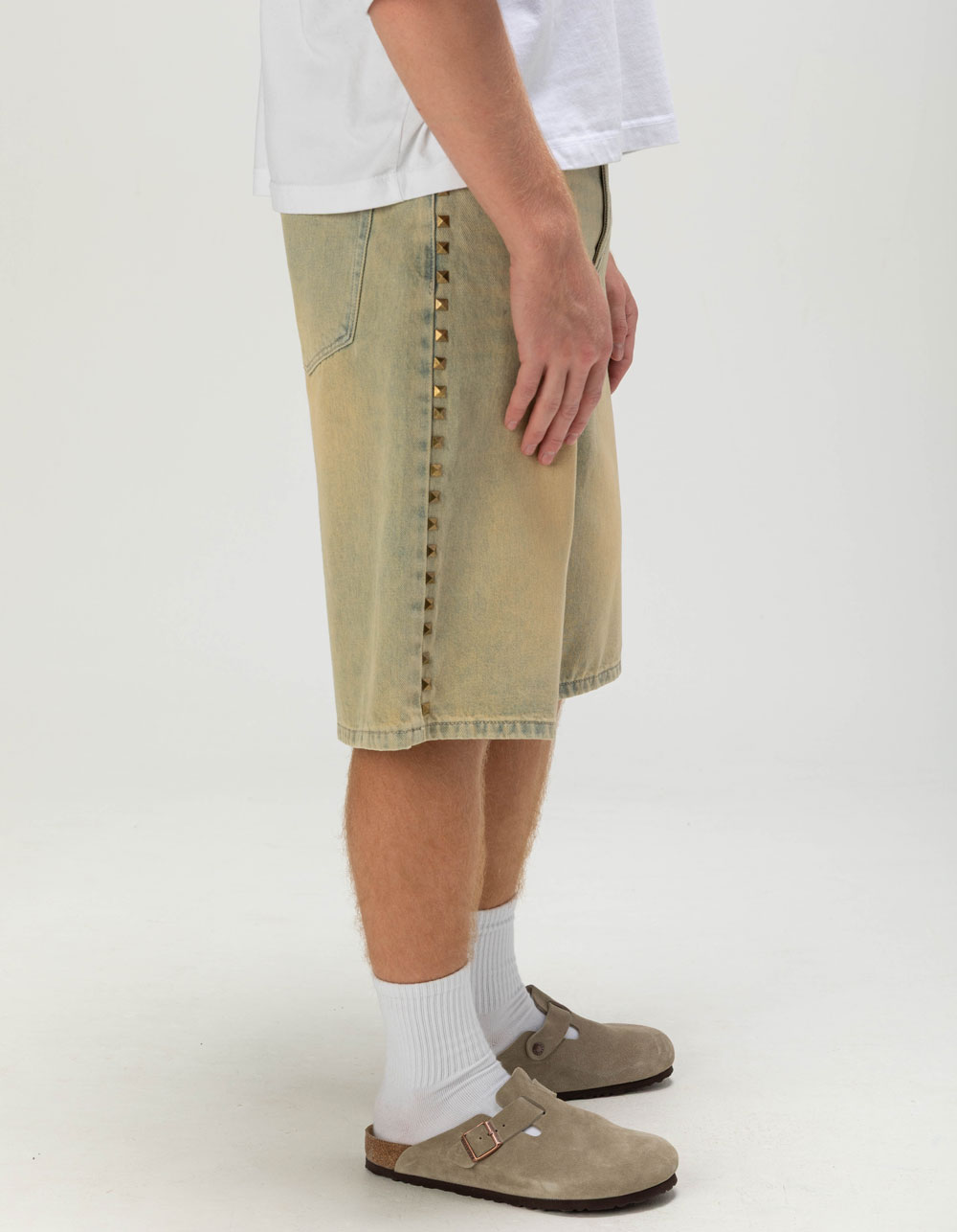 RSQ Mens Baggy Studded Jorts - BLAST INDIGO