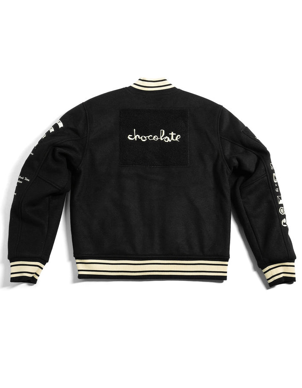 CHOCOLATE Team Mens Varsity Jacket - BLK/WHT