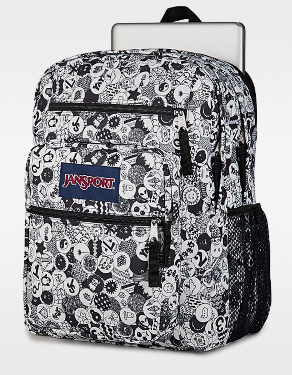 JANSPORT Big Student Backpack - BLACK/WHITE/GREY