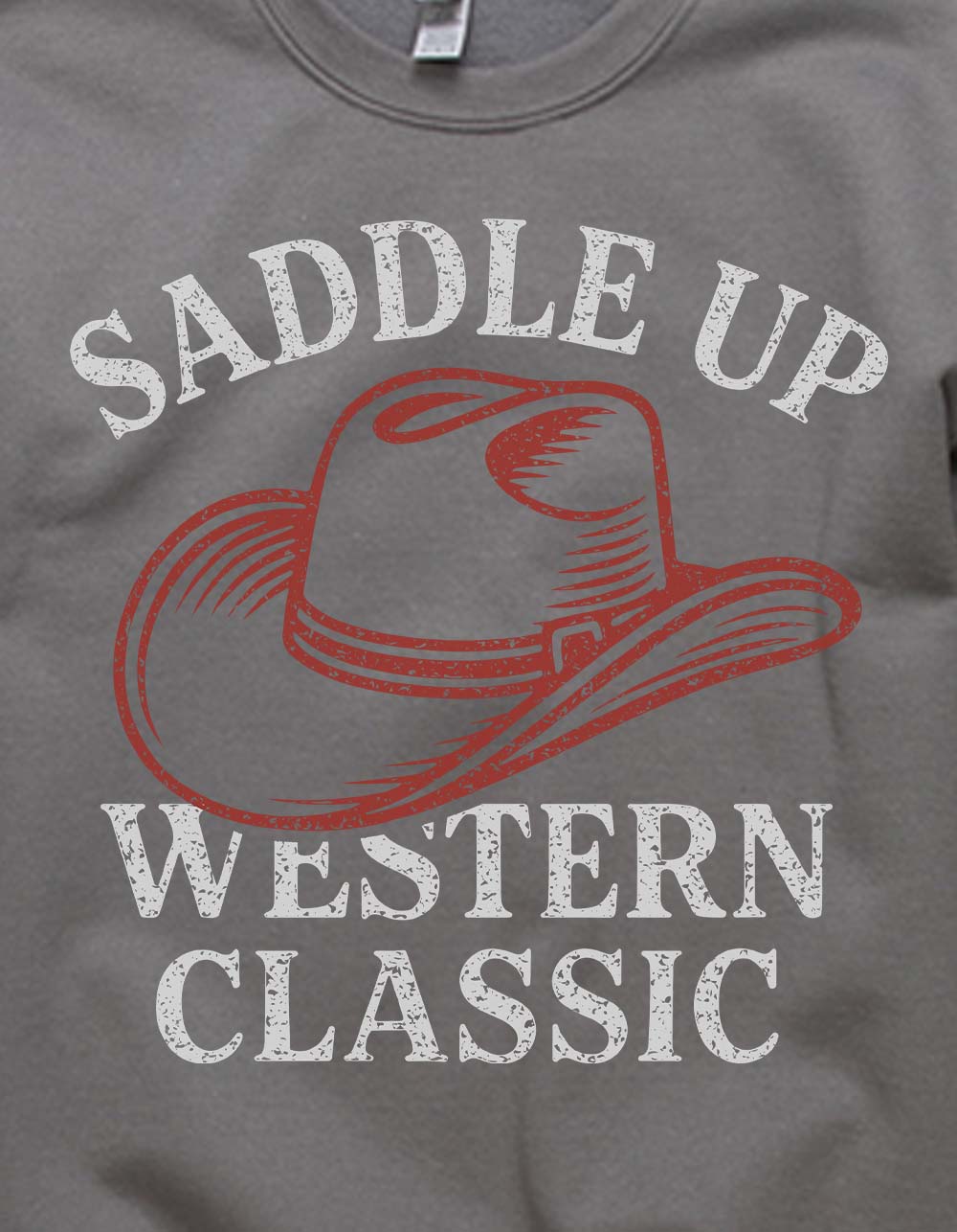 WESTERN Saddle Up Unisex Crewneck Sweatshirt - CHARCOAL