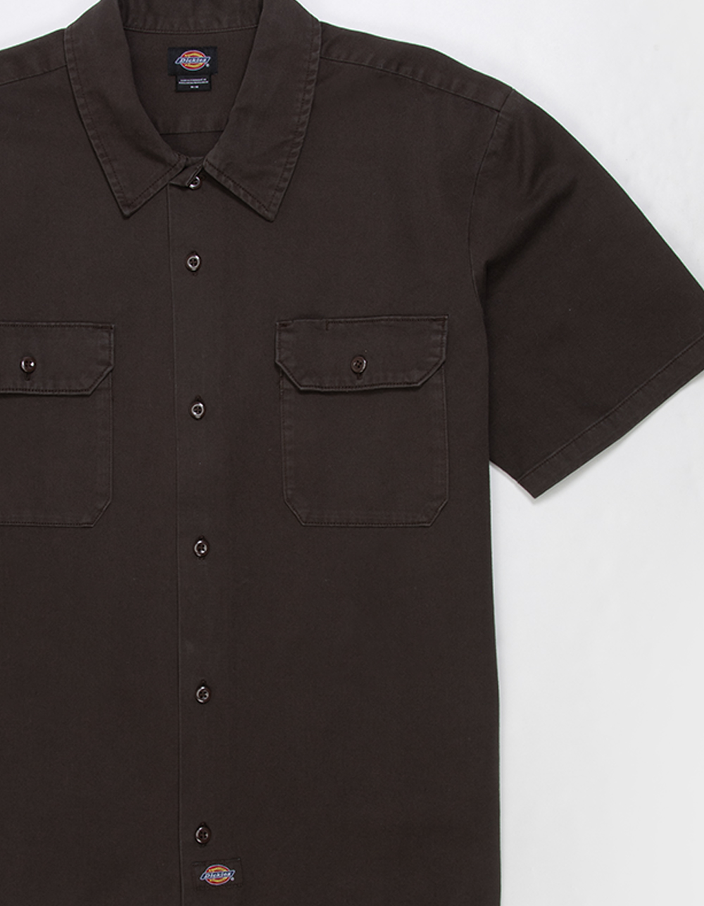 DICKIES Worn Mens Work Shirt - BROWN