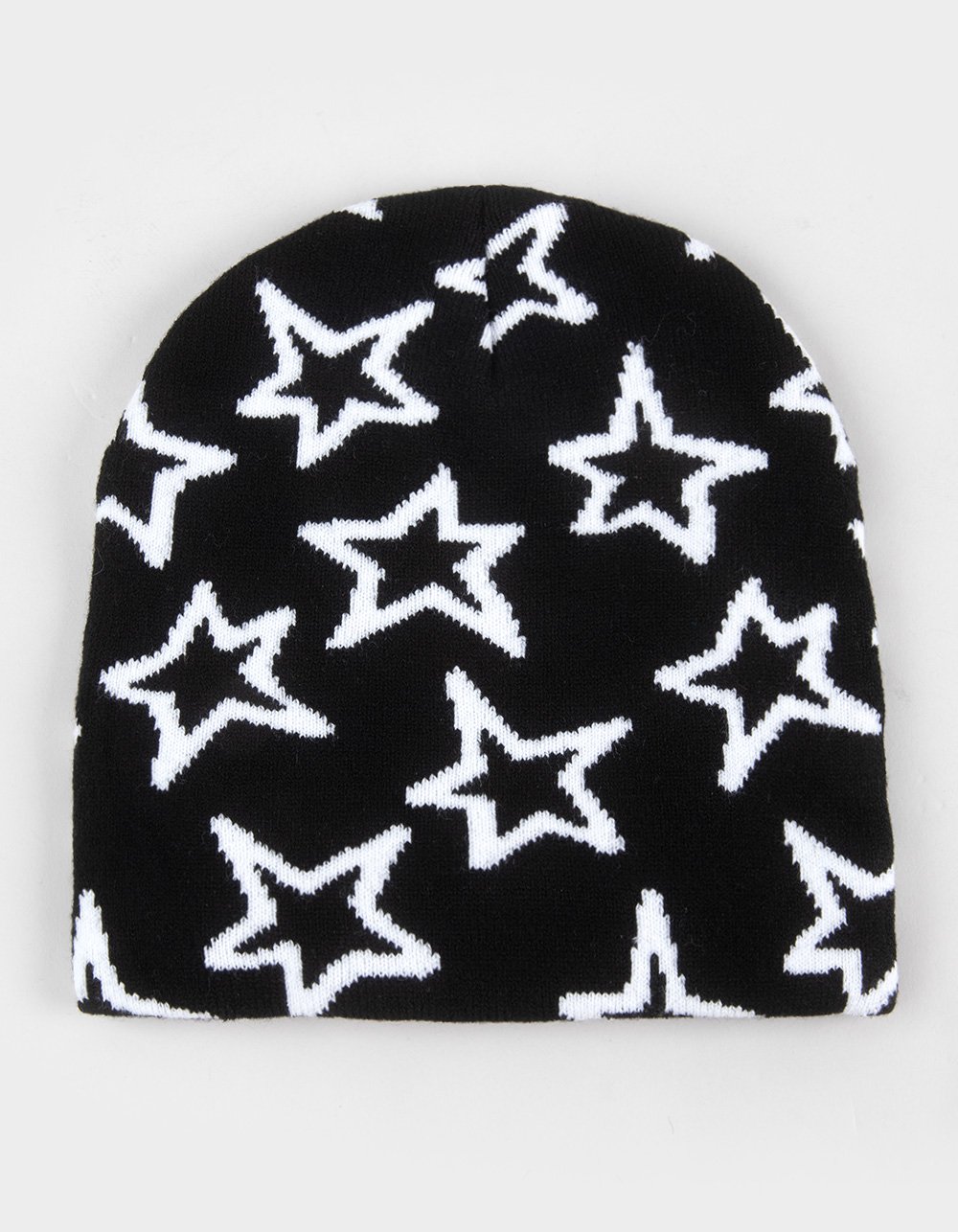 Star Repeat Skully Beanie - BLK/WHT