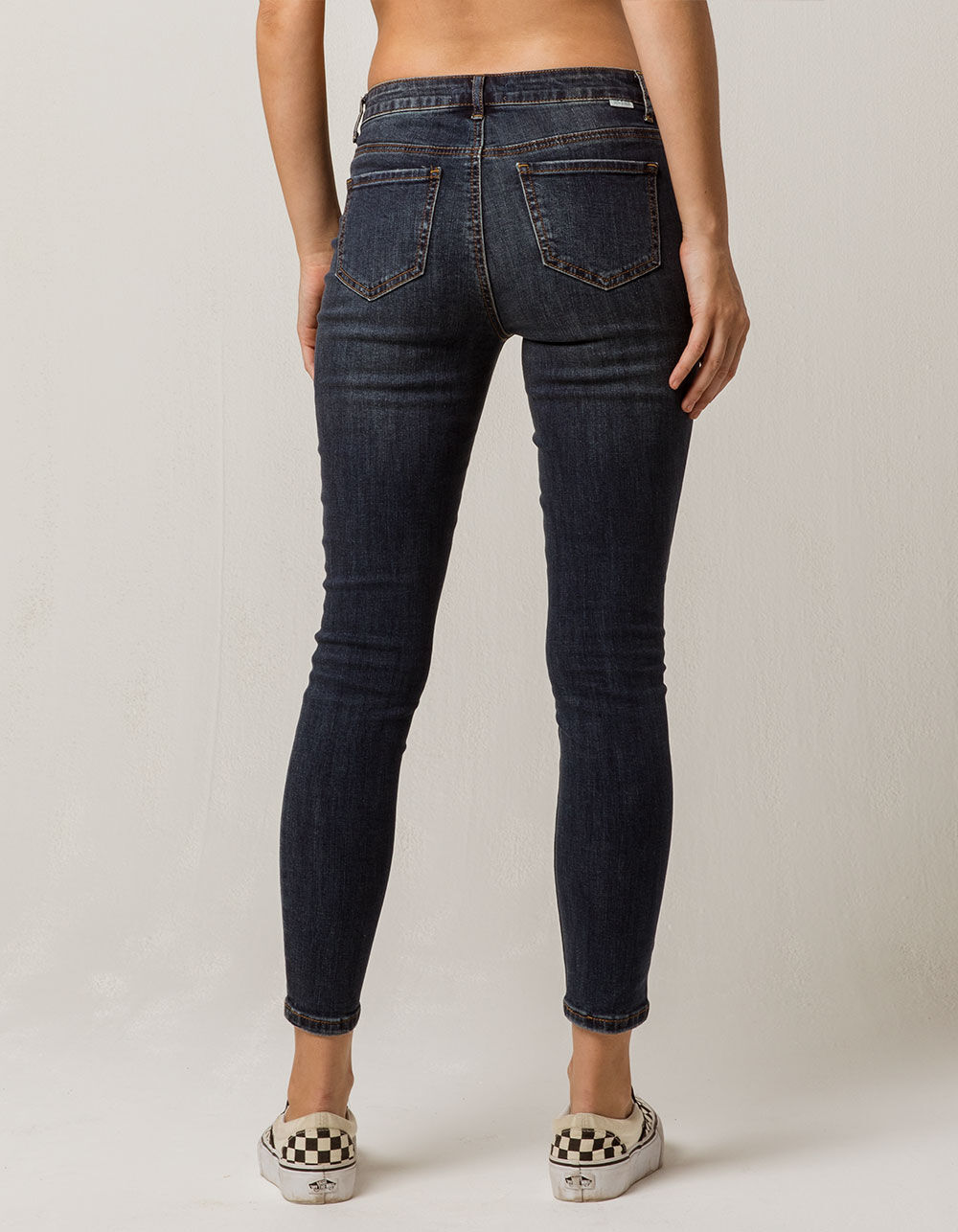 SKY AND SPARROW Lace Up High Waisted Womens Skinny Jeans image number 2