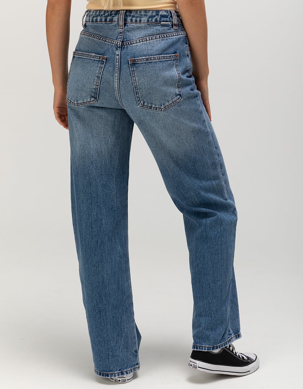 BILLABONG Aaliyah Womens Baggy Denim Jeans - MEDIUM WASH