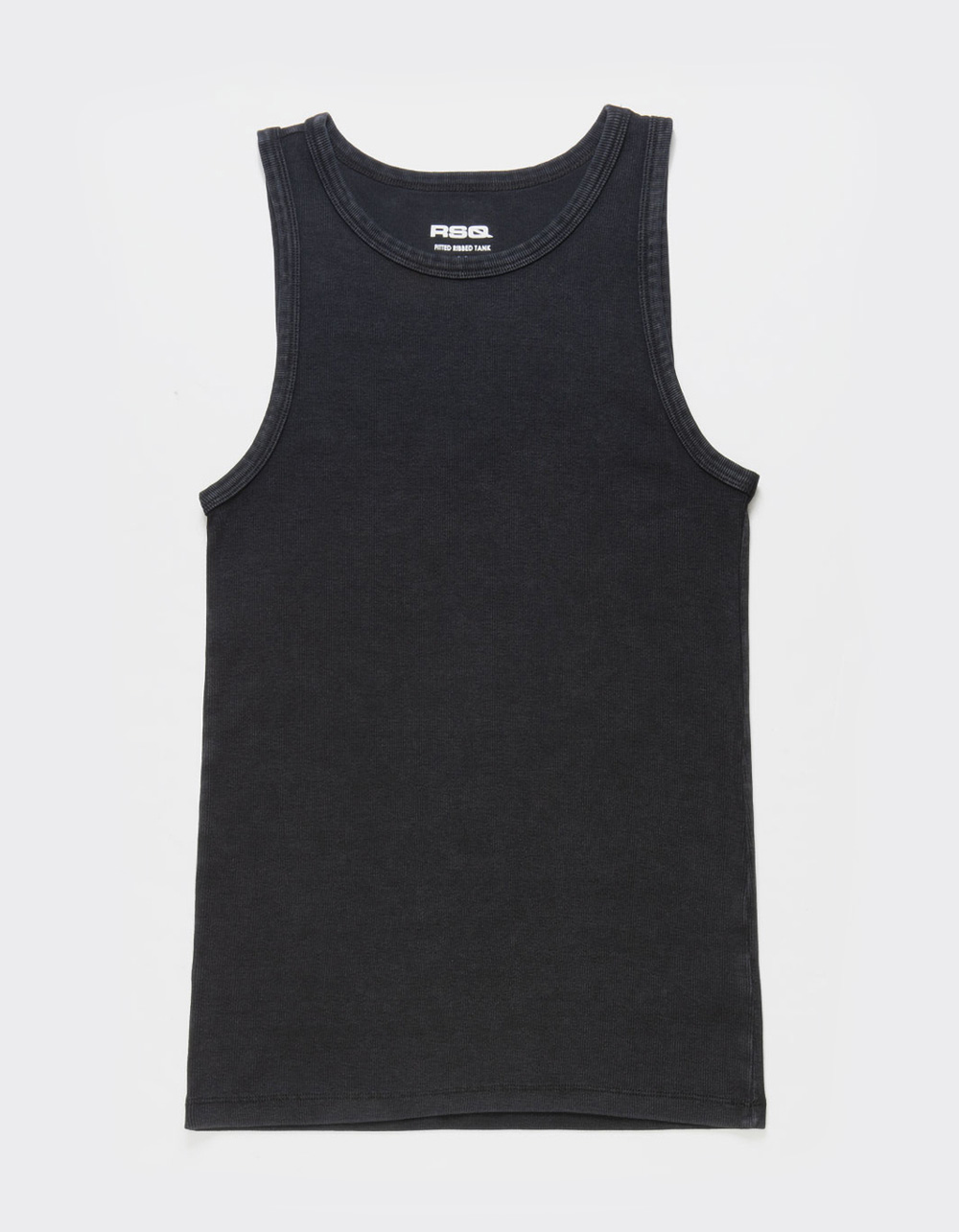 RSQ Mens Washed Fitted Rib Tank Top - BLACK | Tillys