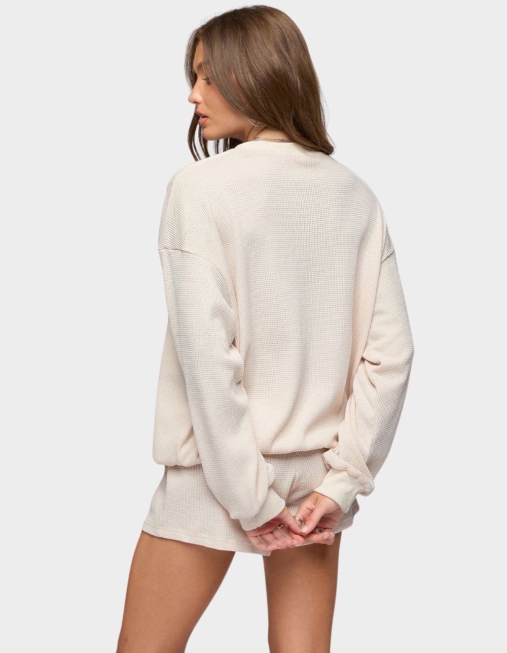 EDIKTED Baila Waffle Henley Top