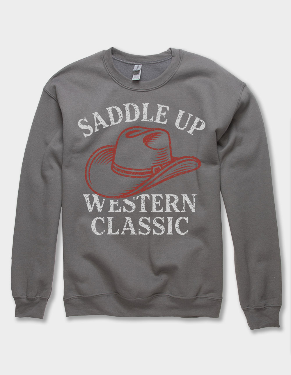 WESTERN Saddle Up Unisex Crewneck Sweatshirt - CHARCOAL
