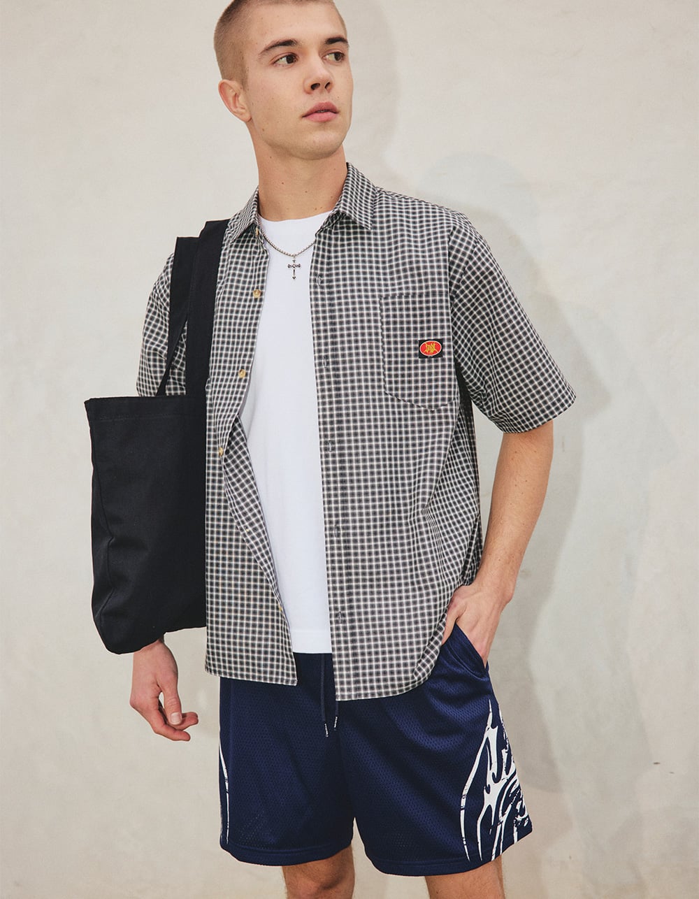 RSQ Mens 6" Mesh Shorts - NAVY/WHITE