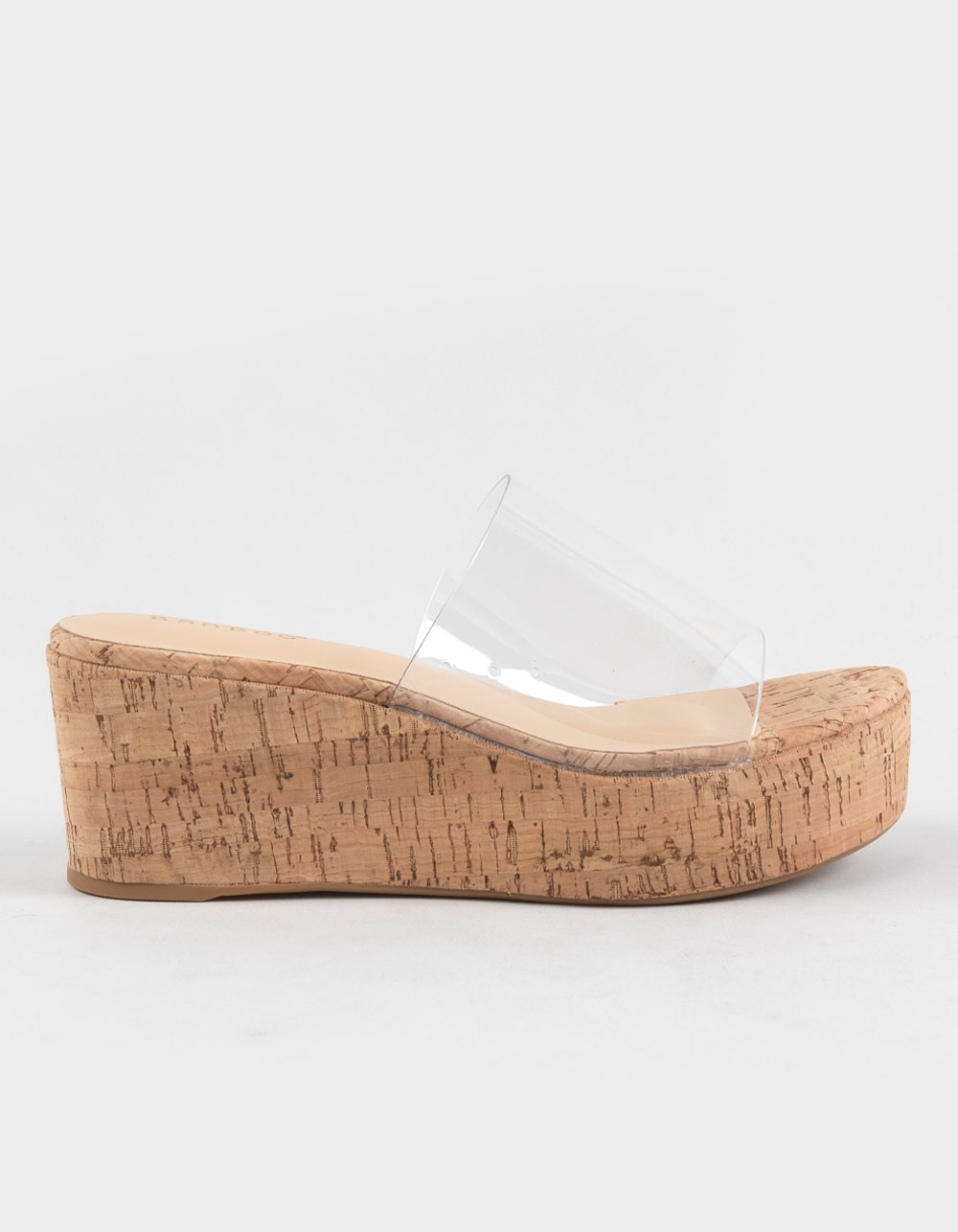 BAMBOO Beyond Womens Wedge Sandals - CLEAR