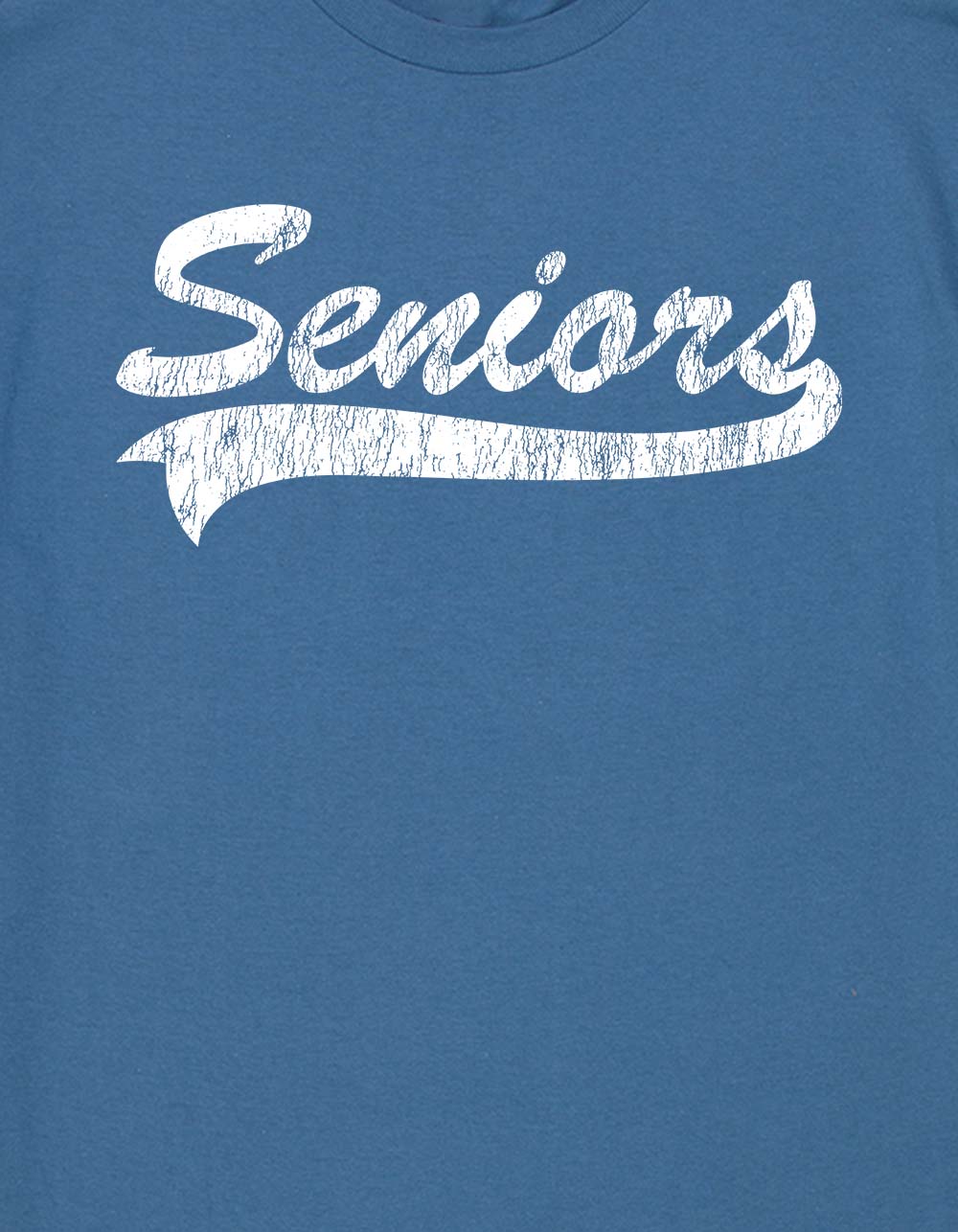 SENIORS Script Distressed Unisex Tee - INDIGO