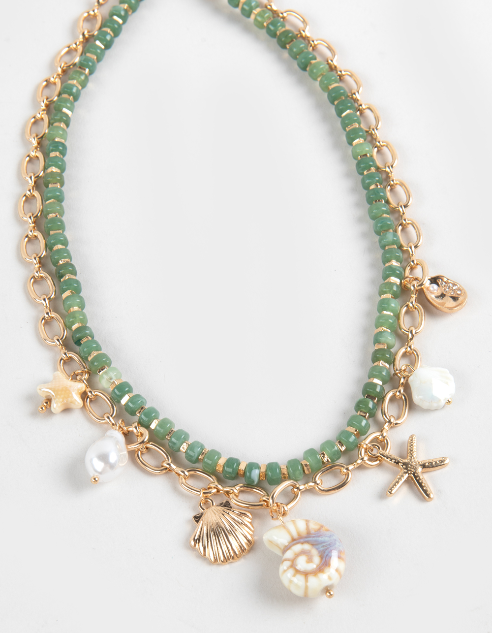 FULL TILT Layered Multi Shell/Beaded Necklace - GOLD
