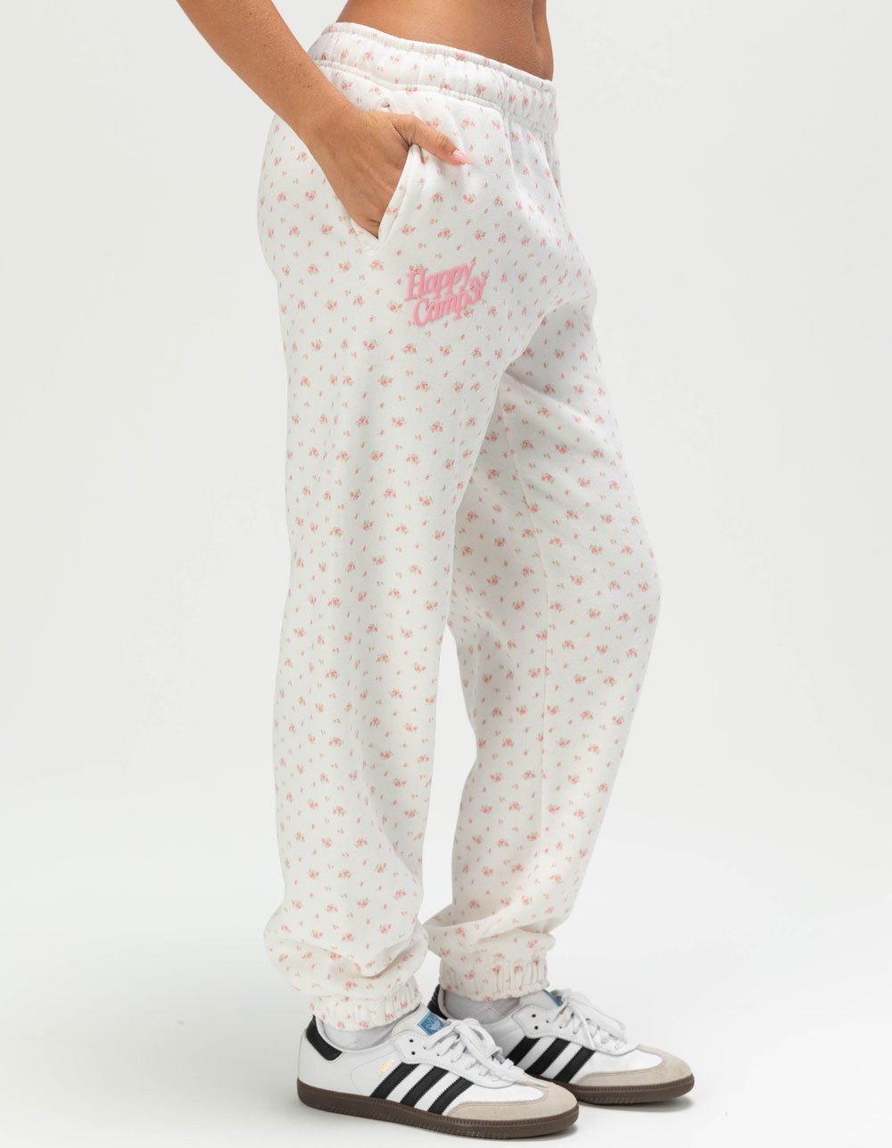 HAPPY CAMP3R Garden Confetti Womens Jogger Sweatpants - WHITE