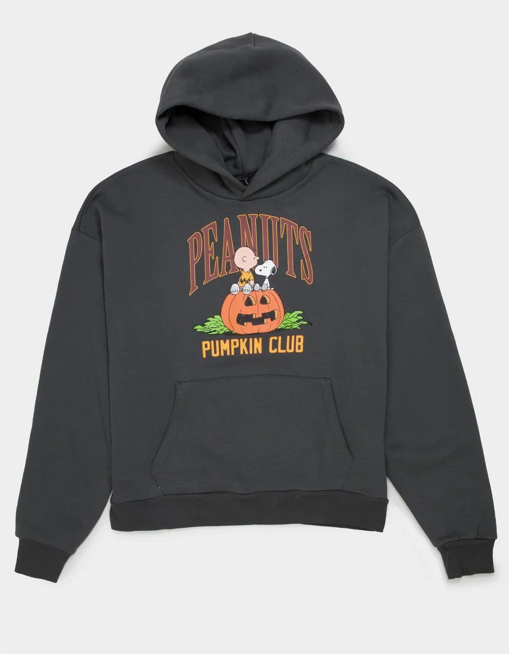 RSQ x Peanuts Pumpkin Club Mens Oversized Hoodie - DARK GRAY