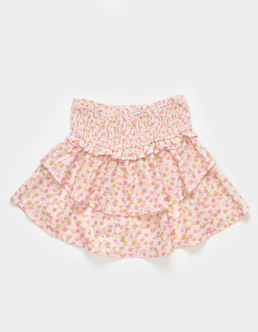 HAYDEN Ditsy Floral Girls Smocked Tiered Skirt - PINK COMBO | Tillys