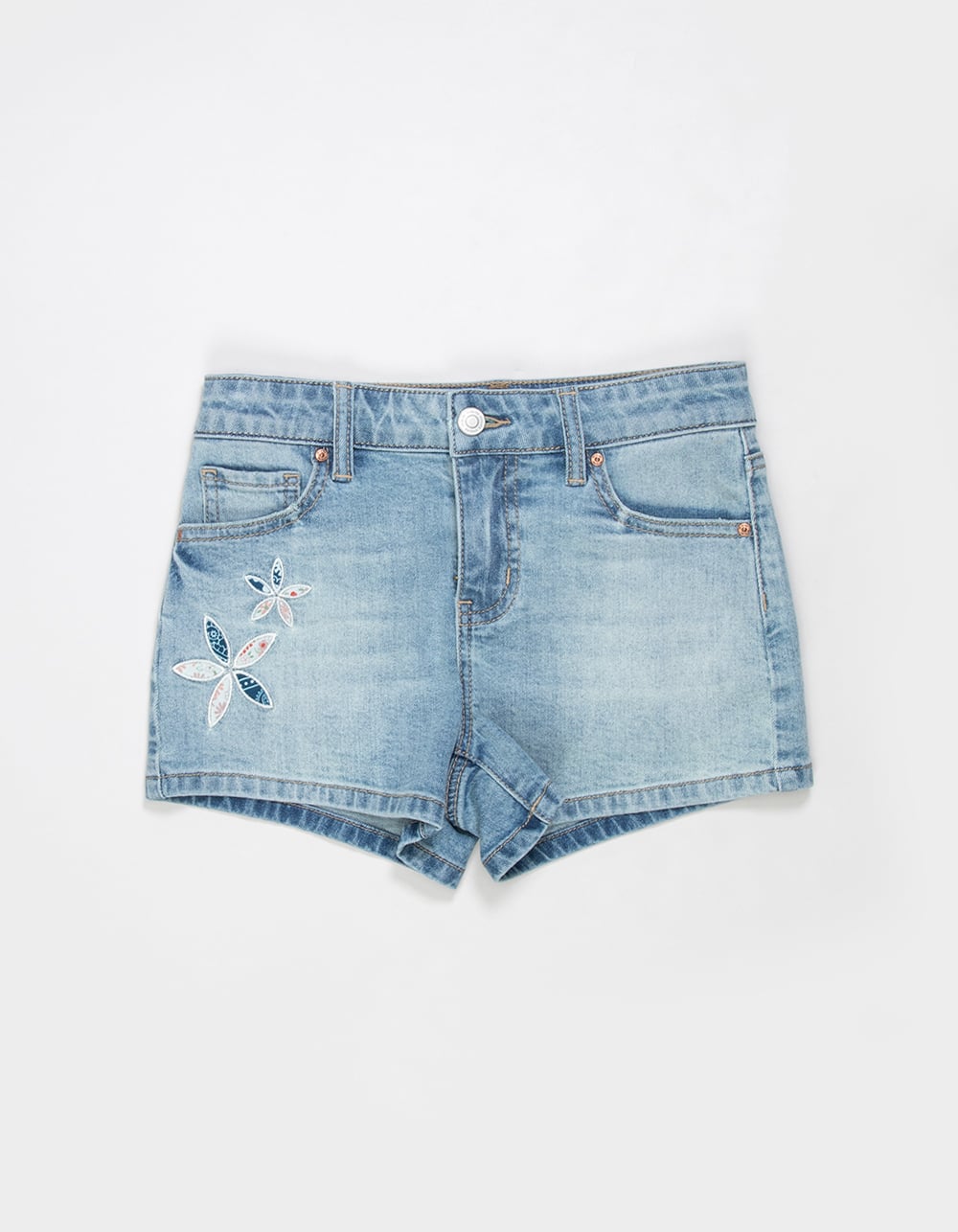 RSQ Girls Patchwork Denim Shorts - LIGHT WASH