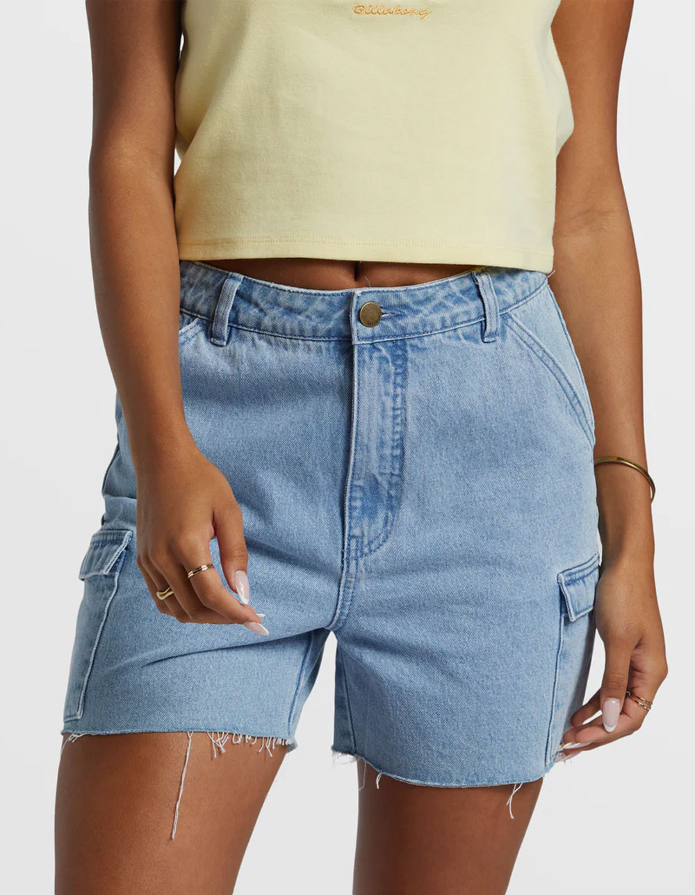 BILLABONG Westerly Womens Denim Cargo Shorts - DENIM