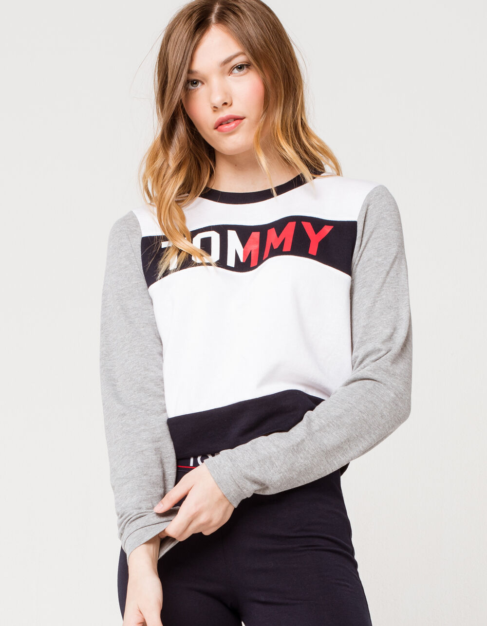 TOMMY HILFIGER PJ Womens Sweatshirt - WHITE COMBO | Tillys