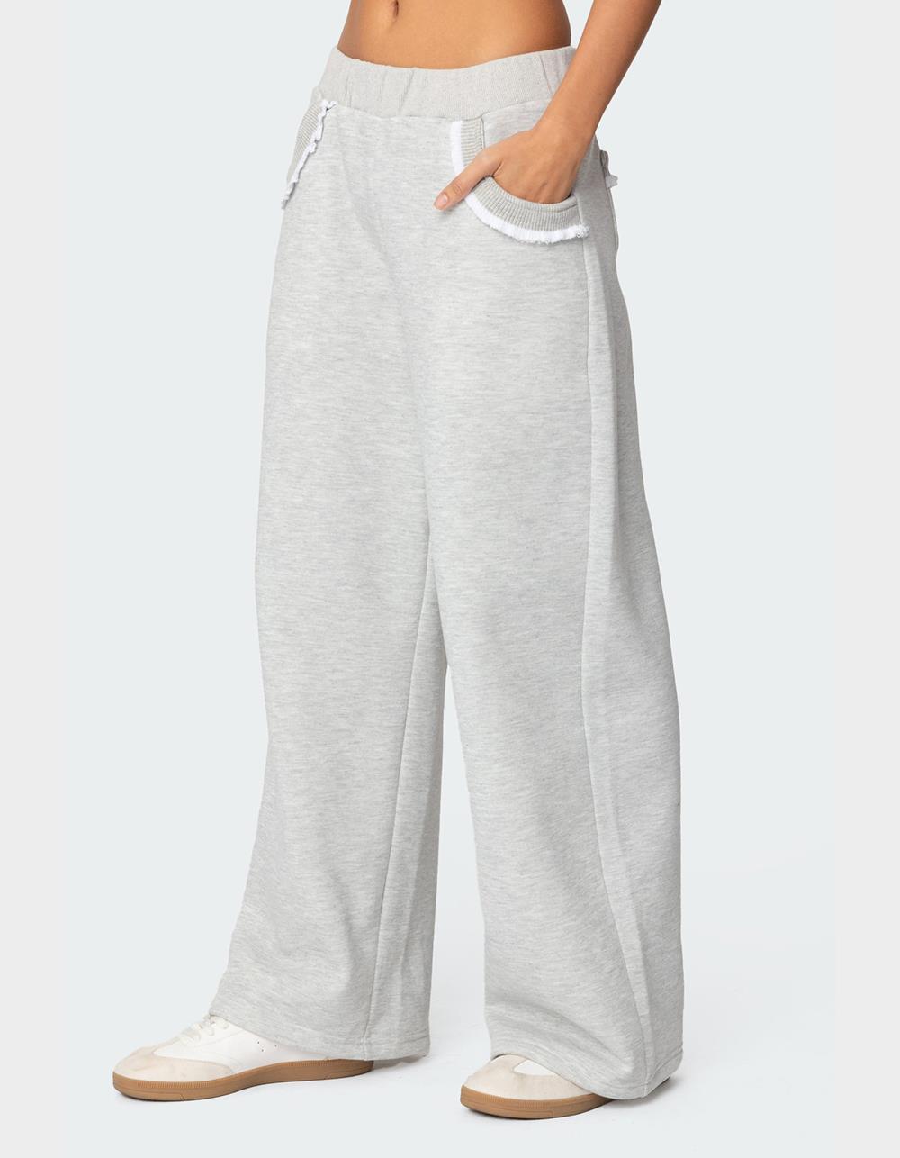 EDIKTED Ashtin Ruffle Trim Sweatpants
