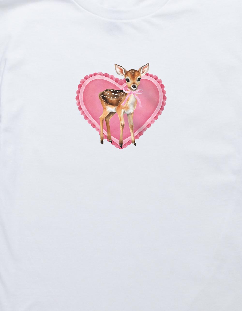 DEER Heart Unisex Kids Tee - WHITE