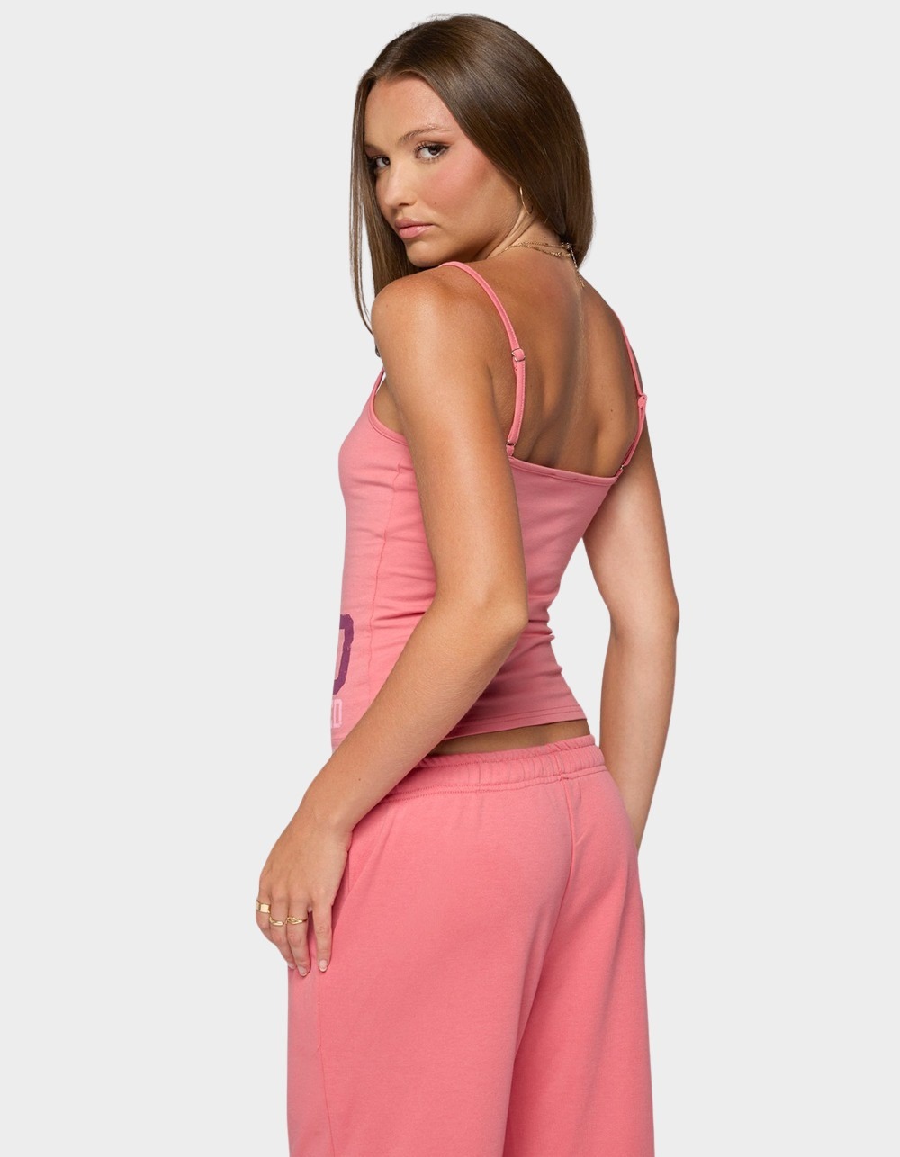 Edikted 2020 Henley Tank Top - PINK