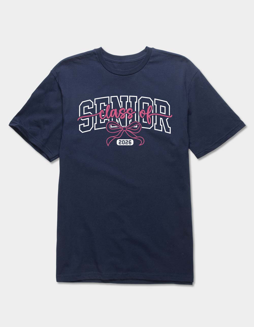 SENIORS Class Of 2026 Bow Unisex Tee - NAVY
