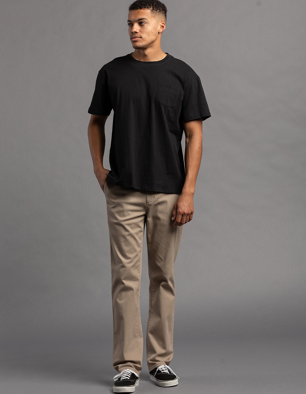 RSQ Mens Slim Straight Chino Pants - DK KHAKI