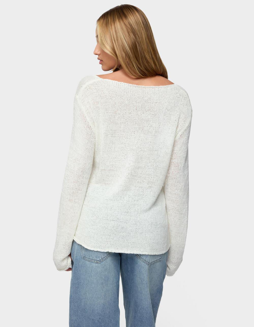 EDIKTED Palm Springs Light Knit Sweater - BEIGE