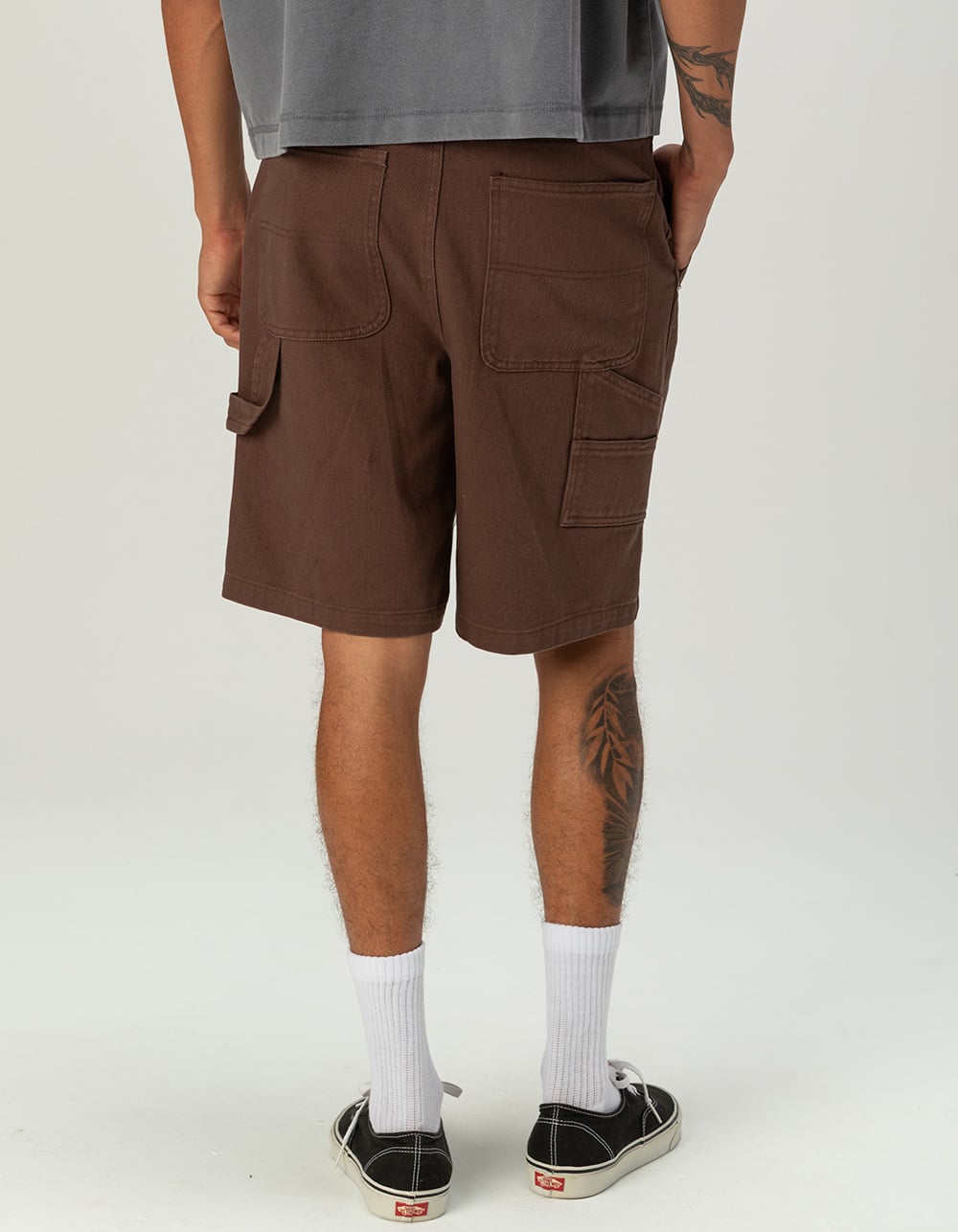 RSQ Mens Loose Twill Carpenter Shorts - COFFEE