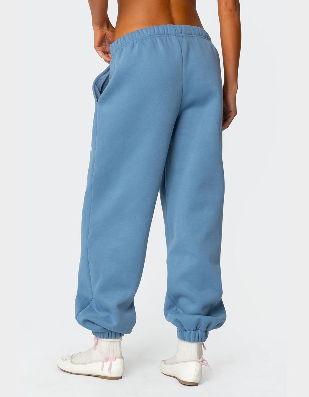 EDIKTED Bow Bliss Oversized Sweatpants - BLUE