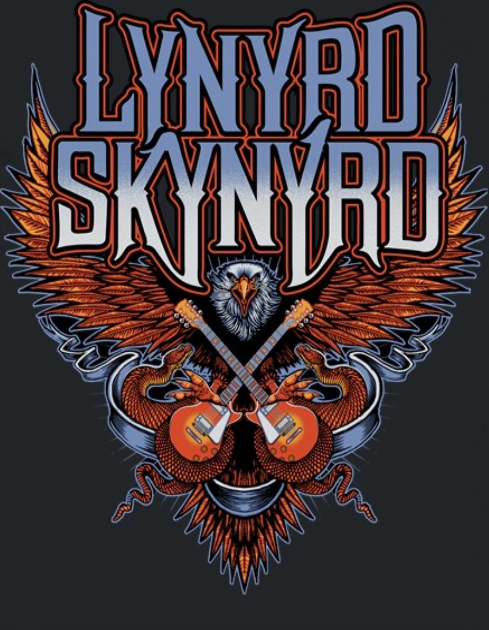 LYNYRD SKYNYRD Eagle Guitars Unisex Tee - BLACK
