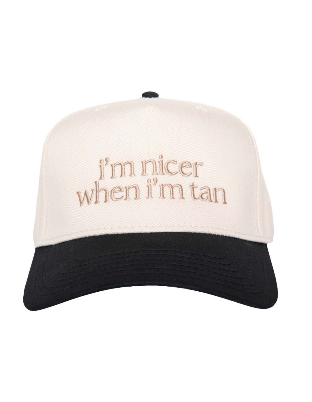 KATYDID I'm Nicer When I'm Tan Two-Toned Vintage Hat - BLACK