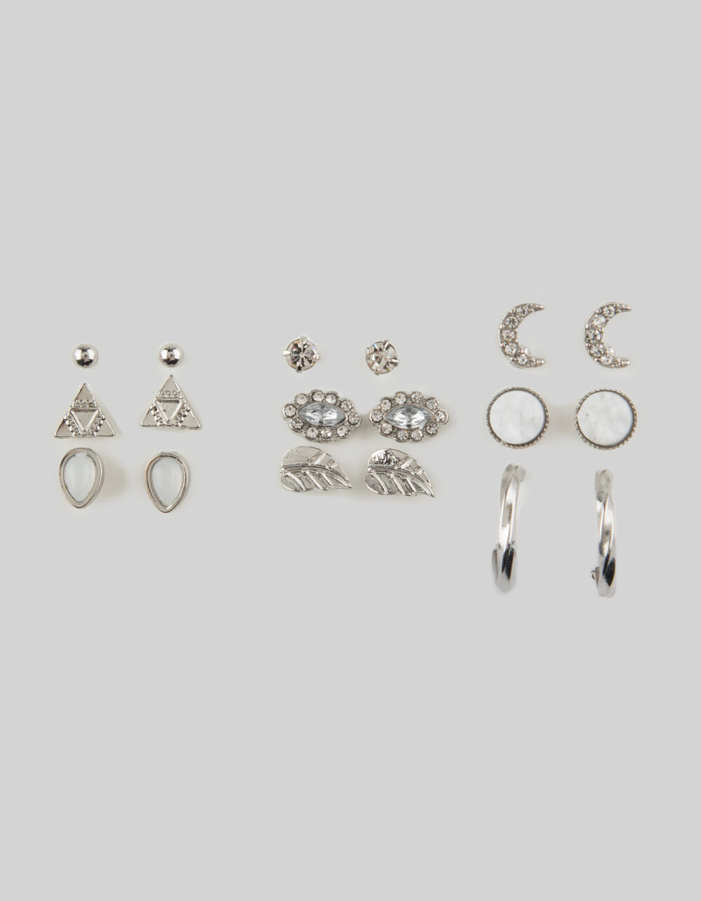 FULL TILT 9 Pairs Moon, Stone, & Feather Earrings image number 0
