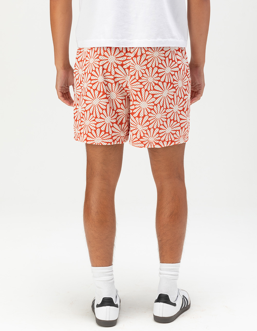 RSQ Mens 6" Mesh Shorts - ORANGE/WHITE