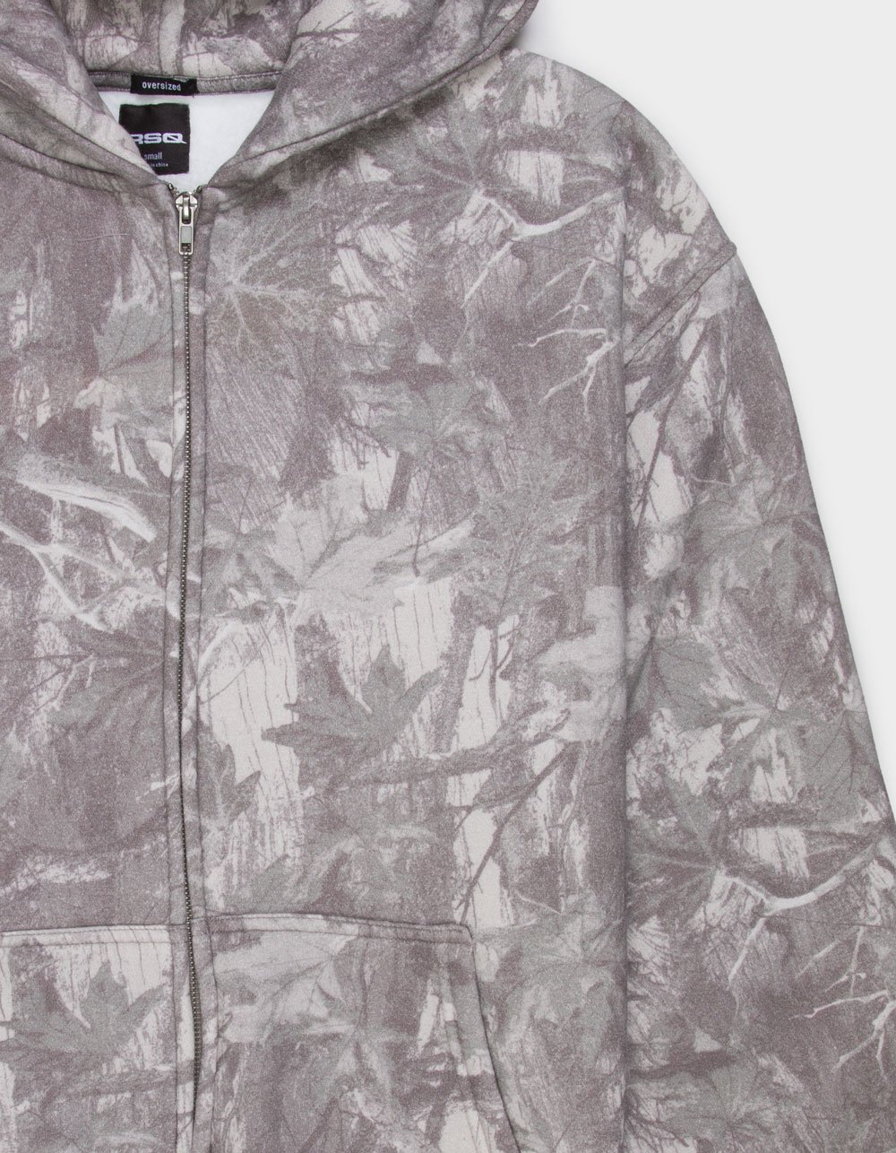 RSQ Mens Oversized Zip-Up Hoodie - SAGE CAMO