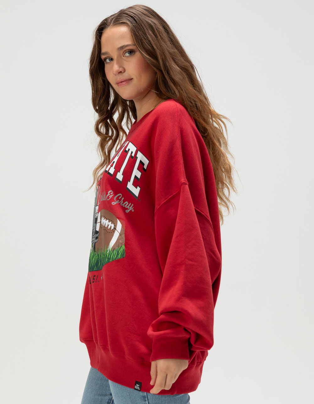 GAMEDAY SOCIAL Ohio State Buckeyes Womens Crewneck Sweatshirt - RED