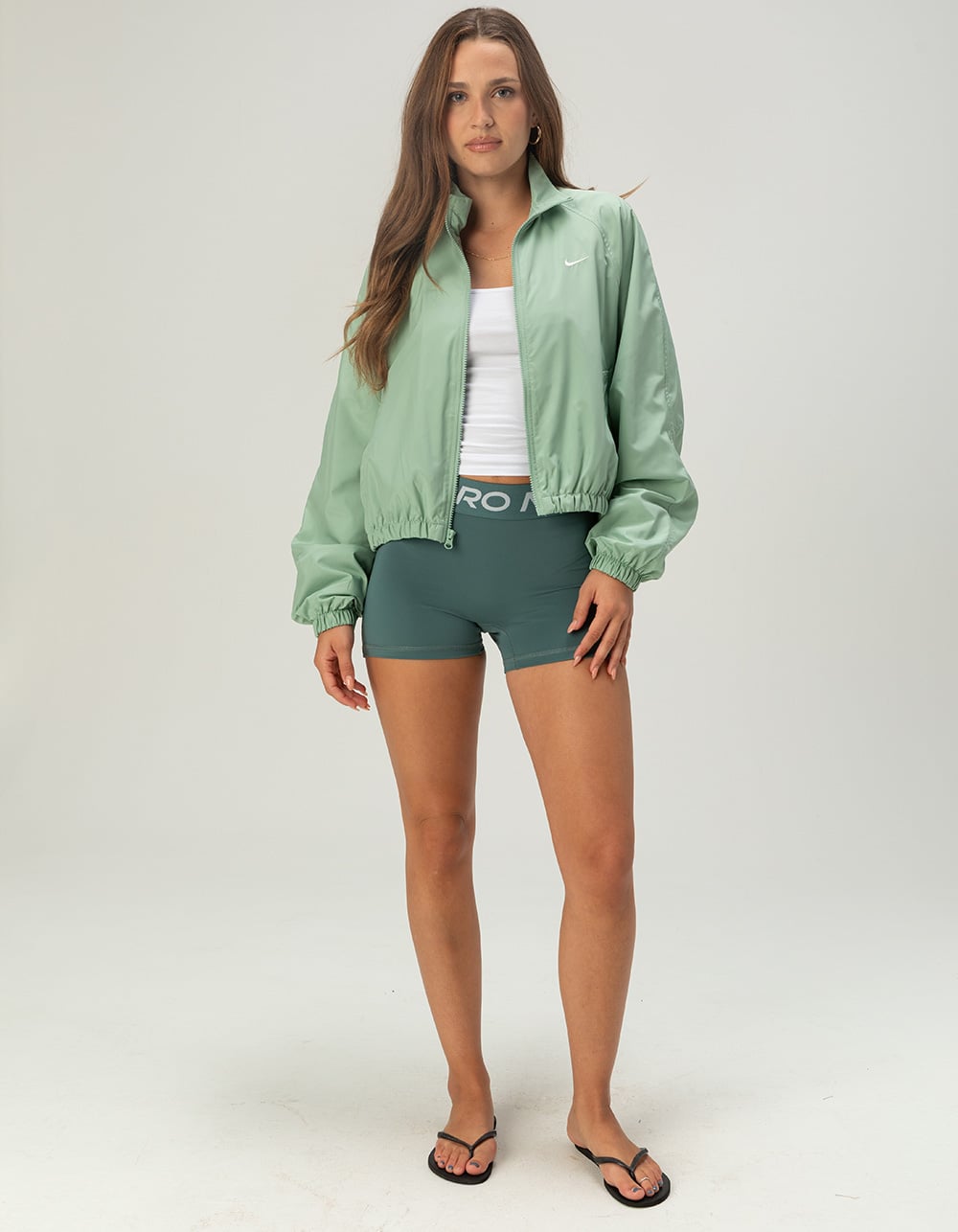 NIKE Pro Womens Mid Rise 3" Compression Shorts - JADE