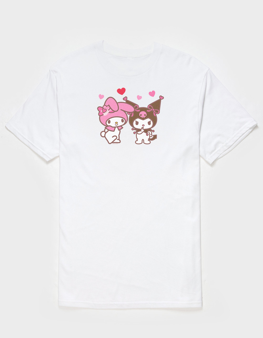 Kuromi My Melody & Hearts Unisex Tee - WHITE