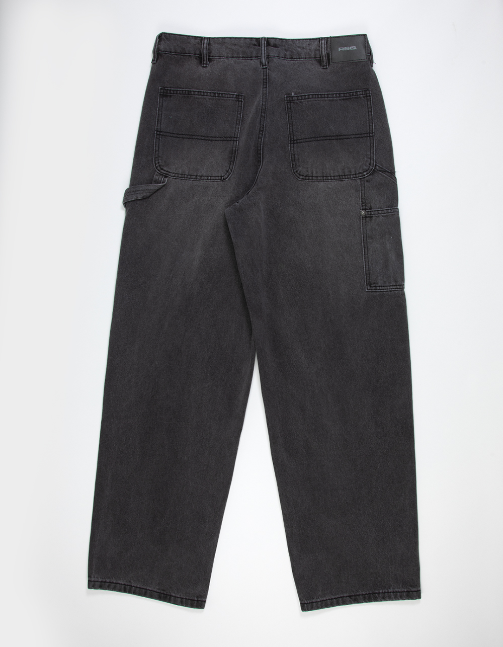 RSQ Mens Baggy Studded Utility Pants - WASHED BLACK